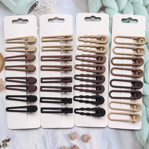 8Pcs/Set Vintage Frosted Hairpins Alloy Hair Clips Female Accessories