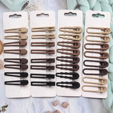 8Pcs/Set Vintage Frosted Hairpins Alloy Hair Clips Female Accessories