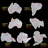 8Pcs Continent Map Coaster Resin Mold Silicone Tray Epoxy Resin Mold