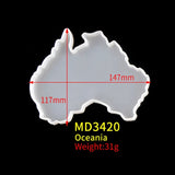 8Pcs Continent Map Coaster Resin Mold Silicone Tray Epoxy Resin Mold