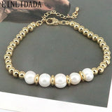 8Pcs Freshwater Pearl Beaded Bracelet Adjustable Wedding Jewelry