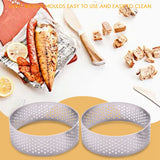 Stainless Steel Tart Ring 8Pcs, Cake Mousse Mold Round Metal Mold