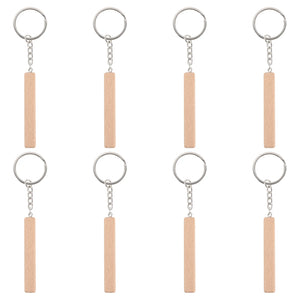 8Pcs Stick Shaped Pendant Keychain Unique Key Chain