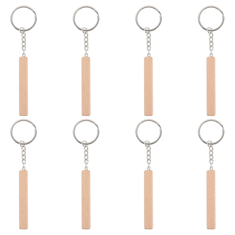 8Pcs Stick Shaped Pendant Keychain Unique Key Chain