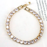 Brass Zircon Stone Women's Bracelet Jewelry Set