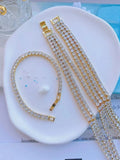 Brass Zircon Stone Women's Bracelet Jewelry Set
