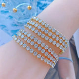 Brass Zircon Stone Women's Bracelet Jewelry Set