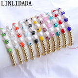 8Pcs Evil Eye Bracelet Pearl Beaded Jewelry for Women