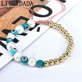 8Pcs Evil Eye Bracelet Pearl Beaded Jewelry for Women