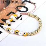 8Pcs Evil Eye Bracelet Pearl Beaded Jewelry for Women