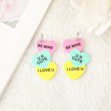 8Pcs Acrylic Heart Charms for DIY Jewelry Making