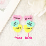 8Pcs Acrylic Heart Charms for DIY Jewelry Making