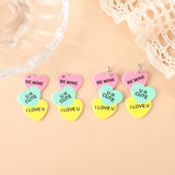 8Pcs Acrylic Heart Charms for DIY Jewelry Making