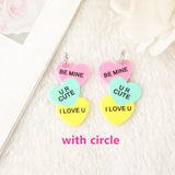 8Pcs Acrylic Heart Charms for DIY Jewelry Making