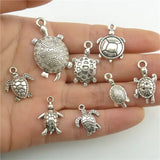 8Pcs Vintage Sea Turtle Charms Pendant for Bracelet Necklaces