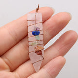 8Pcs 7 Chakra Reiki Pendant Green Aventurine Opal Rose Quartz Jewelry DIY Gift