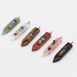 8Pcs 7 Chakra Reiki Pendant Green Aventurine Opal Rose Quartz Jewelry DIY Gift