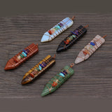 8Pcs 7 Chakra Reiki Pendant Green Aventurine Opal Rose Quartz Jewelry DIY Gift