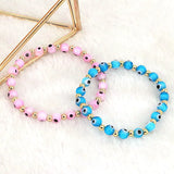 Boho Beach Copper Beads Eyes Bracelet Set
