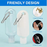 8Pcs 60ml Travel Plastic Flip Cap Keychain Bottles Leakproof