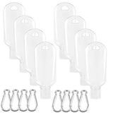 8Pcs 60ml Travel Plastic Flip Cap Keychain Bottles Leakproof