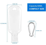 8Pcs 60ml Travel Plastic Flip Cap Keychain Bottles Leakproof