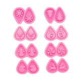 8Pcs Christmas Tear Drop Resin Earring Molds DIY Jewelry Making Silicone Craft