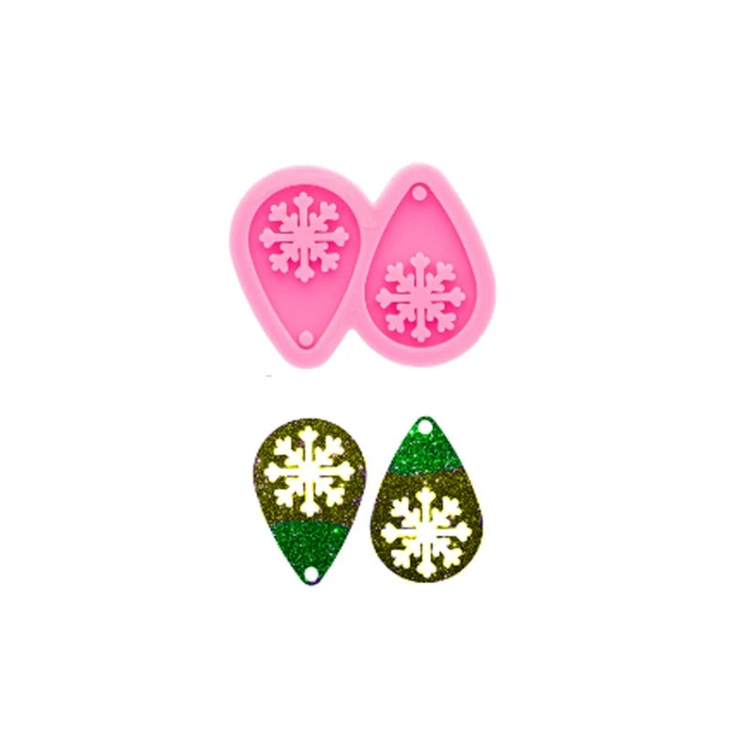8Pcs Christmas Tear Drop Resin Earring Molds DIY Jewelry Making Silicone Craft
