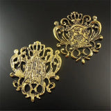 Antiqued Crown Shaped Charming Pendants Vintage Necklace Bracelet Charms