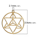 Bohemian Copper Merkaba Meditation Pendants Round Silver Charms DIY
