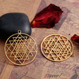 Copper Sri Yantra Meditation Pendants for DIY Jewelry Making