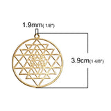 Copper Sri Yantra Meditation Pendants for DIY Jewelry Making