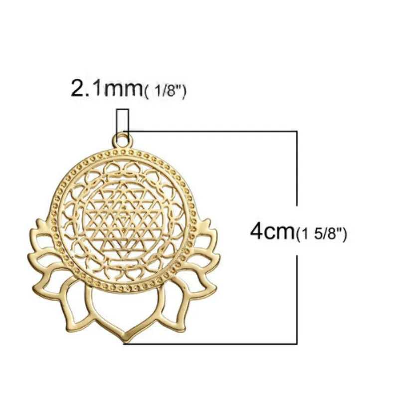 Copper Sri Yantra Meditation Pendants for DIY Jewelry Making