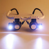 Head-mounted Magnifier LED Light Jewelry Watch Repair Magnifying Glass
