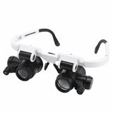 Head-mounted Magnifier LED Light Jewelry Watch Repair Magnifying Glass