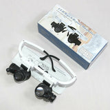 Head-mounted Magnifier LED Light Jewelry Watch Repair Magnifying Glass
