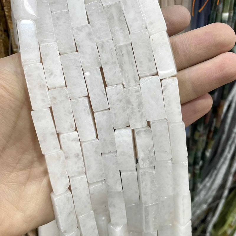 8X20MM Square Tube Crystal Amazonite Agate Spacer Beads