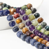 8X6mm Australian Green Jades Amethysts Wheel Faceted Loose Bead
