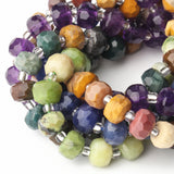 8X6mm Australian Green Jades Amethysts Wheel Faceted Loose Bead