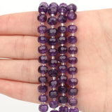 8X6mm Australian Green Jades Amethysts Wheel Faceted Loose Bead