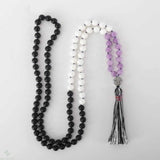 8mm 108 Agate Tridacna Purple Jade Necklace Tassel Lucky Practice Restore Cuff