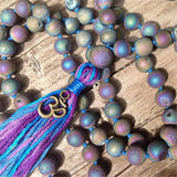 8mm Hematite 108-Bead Necklace Tibetan Prayer Spirituality Chakra Wristband