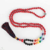 8mm 7 Chakra Red Turquoise Beads Necklace All Saints' Bless Spirituality