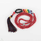 8mm 7 Chakra Red Turquoise Beads Necklace All Saints' Bless Spirituality