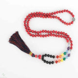 8mm 7 Chakra Red Turquoise Beads Necklace All Saints' Bless Spirituality