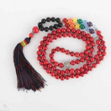 8mm 7 Chakra Red Turquoise Beads Necklace All Saints' Bless Spirituality