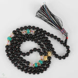8mm 108 Knot Natural Scrub Agate Buddha Bracelet Relief Cuff Chain Tassel Bless