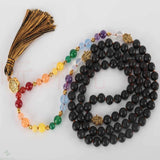 8mm 108 Knot Natural Agate 7 Chakra Necklace - Restore Spirituality