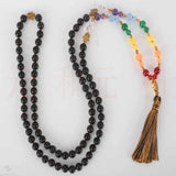 8mm 108 Knot Natural Agate 7 Chakra Necklace - Restore Spirituality