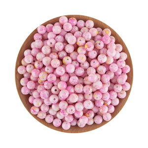 100Pcs Round Acrylic Beads Multicolor Loose Bead Jewelry DIY Accessory